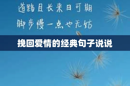 挽回爱情的经典句子说说
