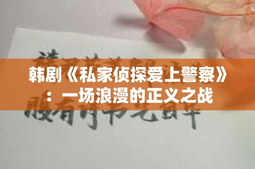 韩剧《私家侦探爱上警察》：一场浪漫的正义之战