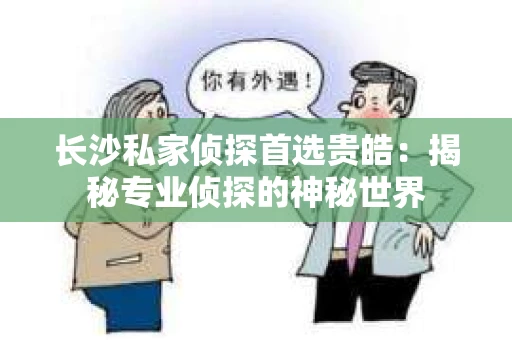 长沙私家侦探首选贵皓：揭秘专业侦探的神秘世界