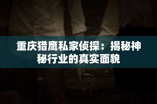 重庆猎鹰私家侦探：揭秘神秘行业的真实面貌