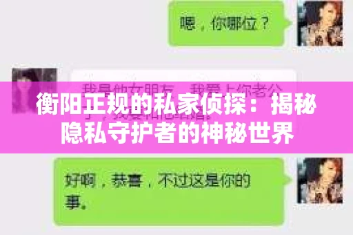 衡阳正规的私家侦探：揭秘隐私守护者的神秘世界