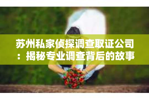 苏州私家侦探调查取证公司：揭秘专业调查背后的故事
