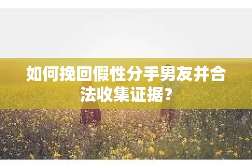 如何挽回假性分手男友并合法收集证据? 如何挽回假性分手男友并合法收集证据?