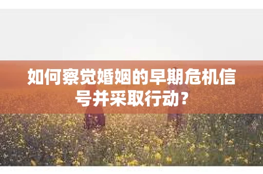 如何察觉婚姻的早期危机信号并采取行动？