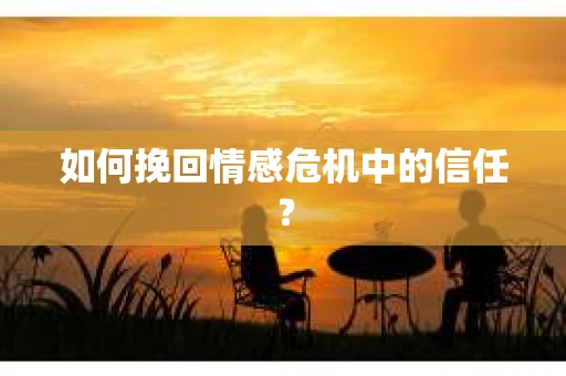如何挽回情感危机中的信任？