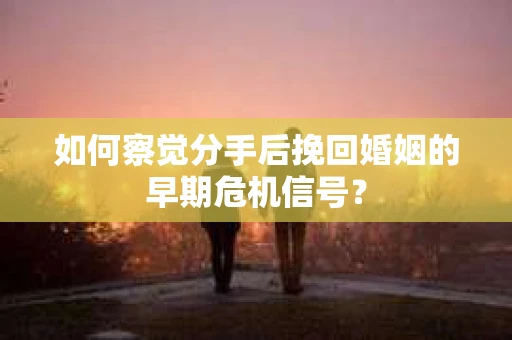 如何察觉分手后挽回婚姻的早期危机信号？
