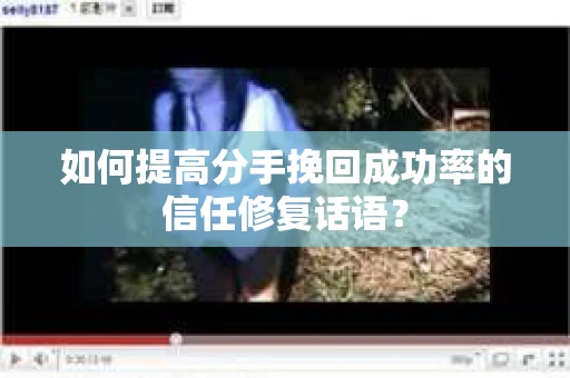 如何提高分手挽回成功率的信任修复话语？