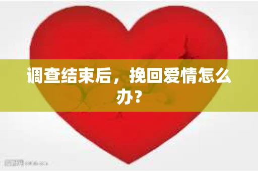 调查结束后，挽回爱情怎么办？